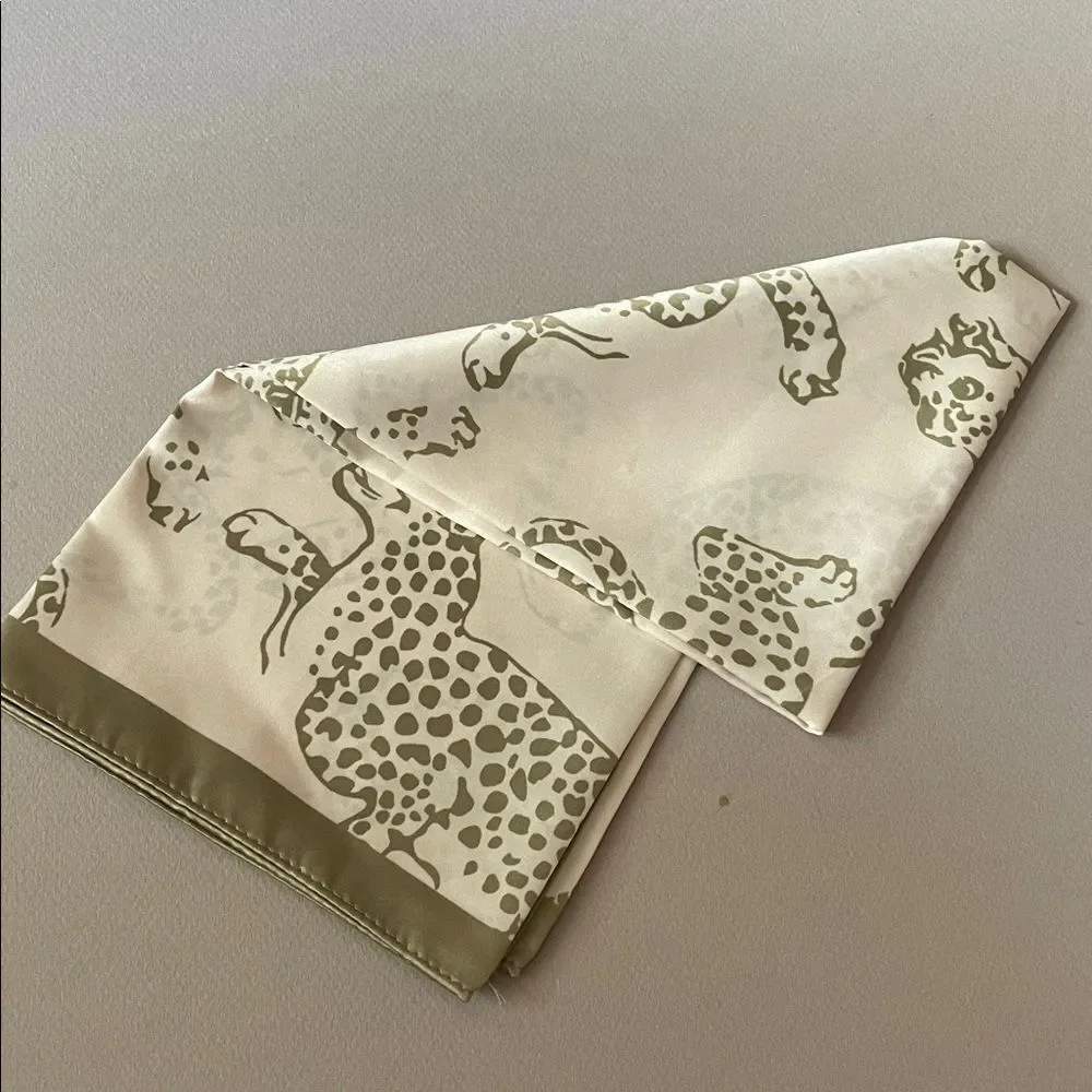 Leopard Print Scarf in Olive N1415